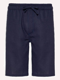 Bermuda Sergio K Masculina Elastico Linho Casual Azul Marinho
