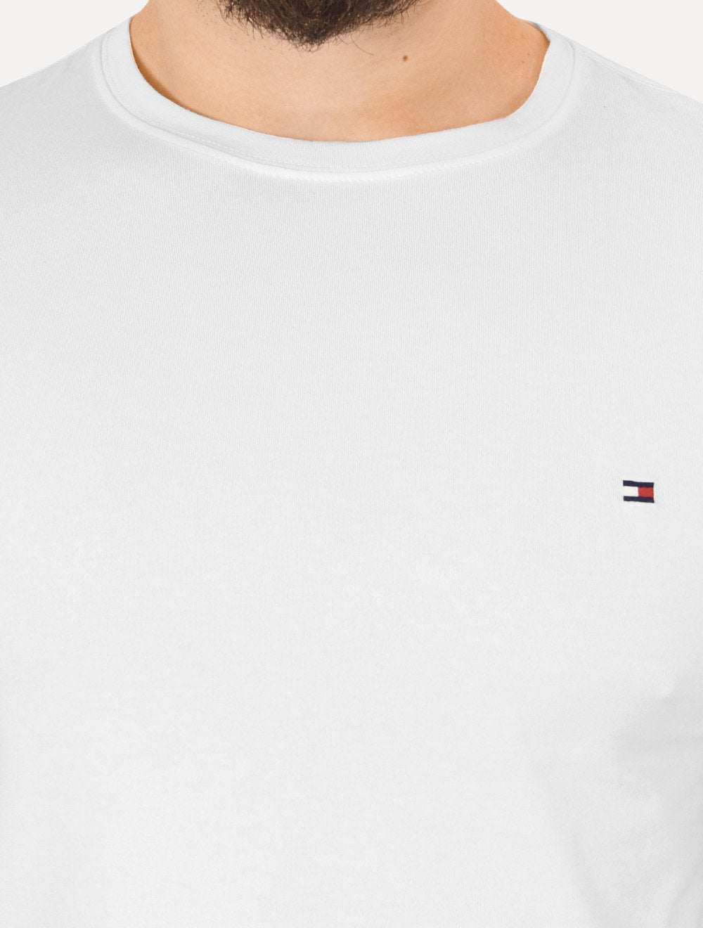 Camiseta Tommy Hilfiger Masculina Slim Fit Essential Stretch Branca