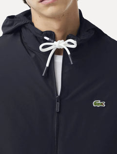 Jaqueta Lacoste Masculina Hoodie Curta Impermeável Azul Marinho