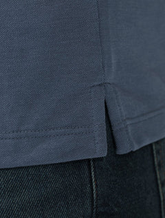 Polo Dudalina Masculina Malha Gola Binada Azul Escuro