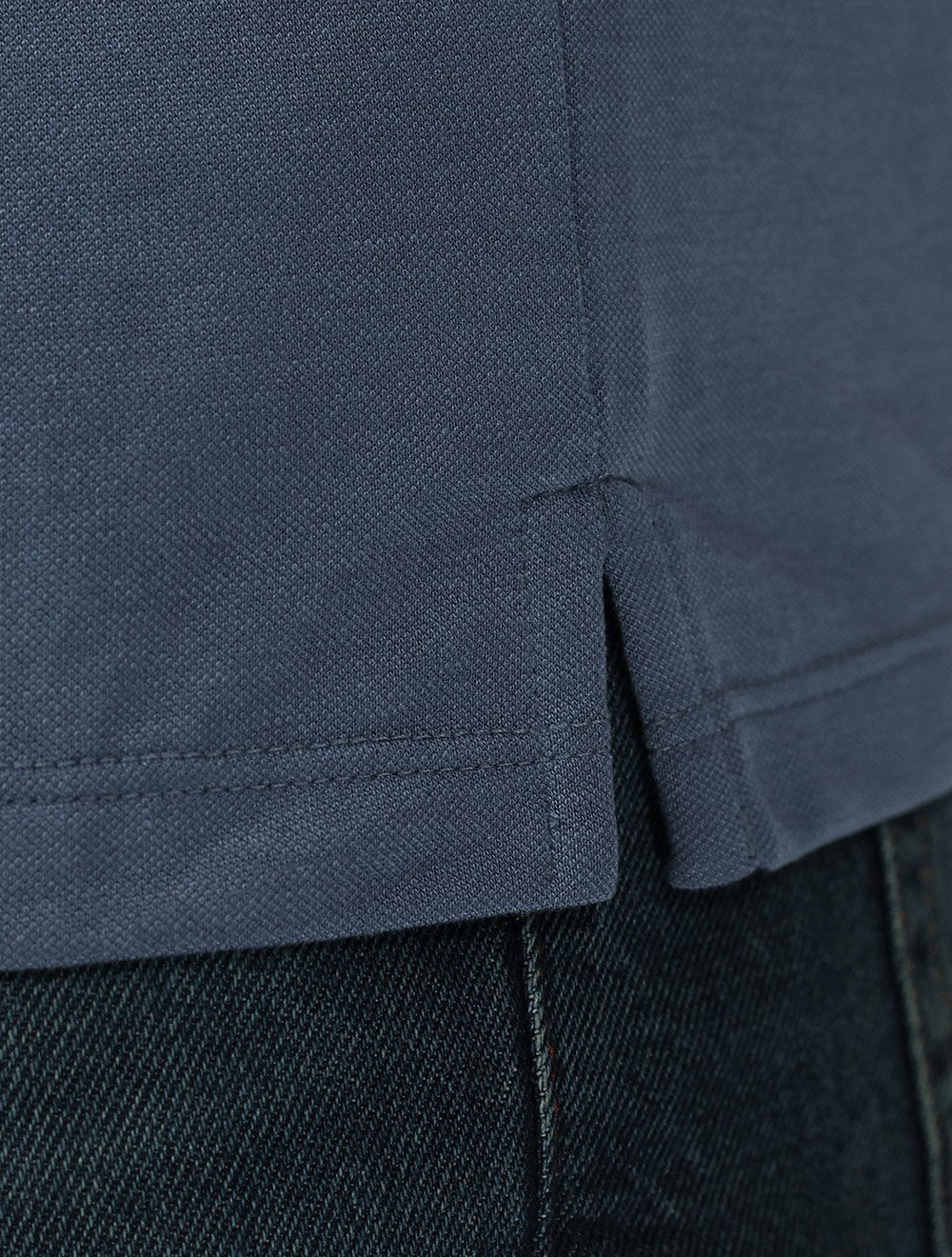 Polo Dudalina Masculina Malha Gola Binada Azul Escuro