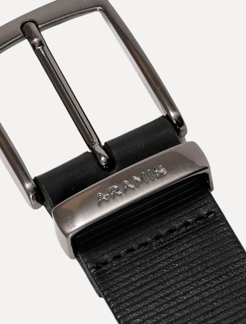 Cinto Aramis Masculino Couro Lines Marrom Café/Preto