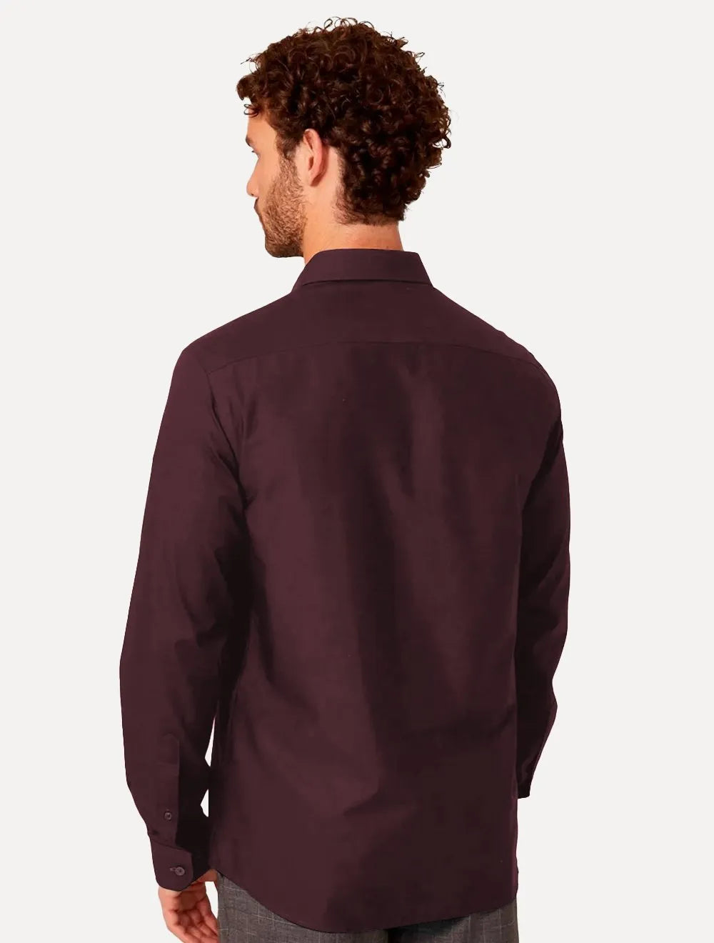 Camisa Dudalina Masculina Slim Tricoline Lisa Bordô