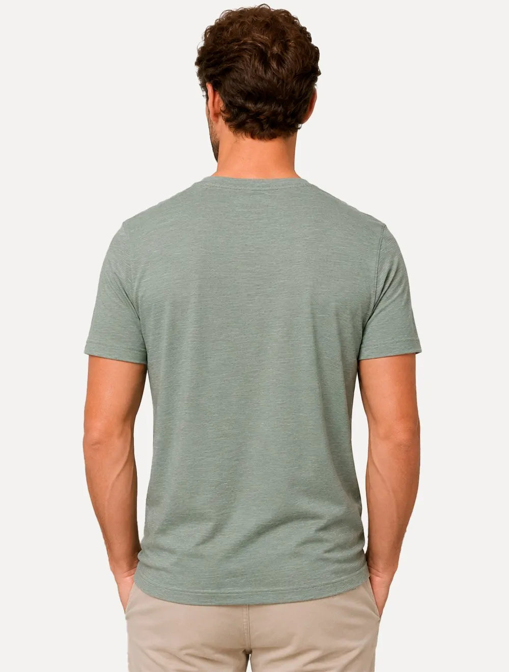 Camiseta Dudalina Masculina Essentials Modal Logo Verde Medio