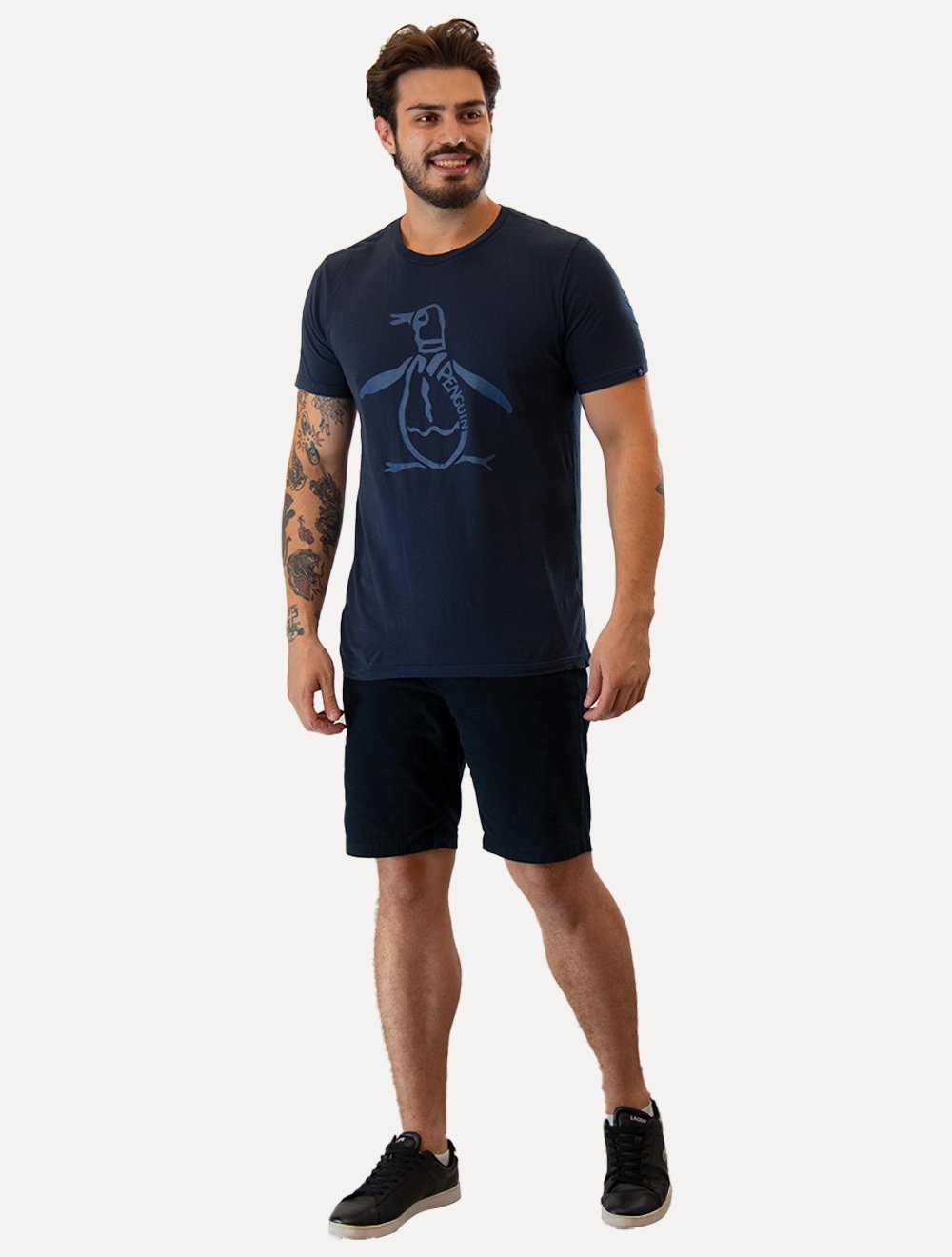 Camiseta Original Penguin Masculina Big Navy Mascot Logo Azul Marinho