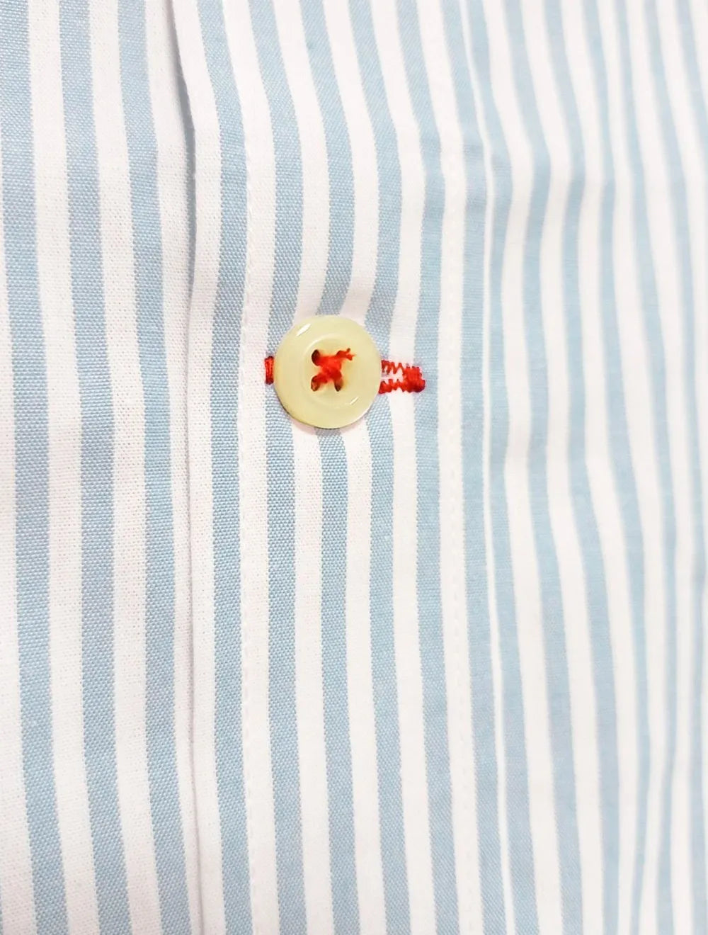 Camisa Tommy Hilfiger Masculina Manga Curta Regular Listrada Oxford Azul Claro