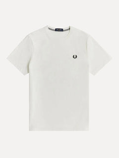 Camiseta Fred Perry Masculina Regular Crewneck Logo Branca