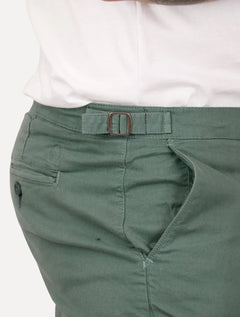 Bermuda Sergio K Masculina Chino Sarja Elastano Fivela Verde Médio