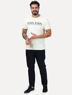 Camiseta John John Masculina Slim Fit Standard Off White