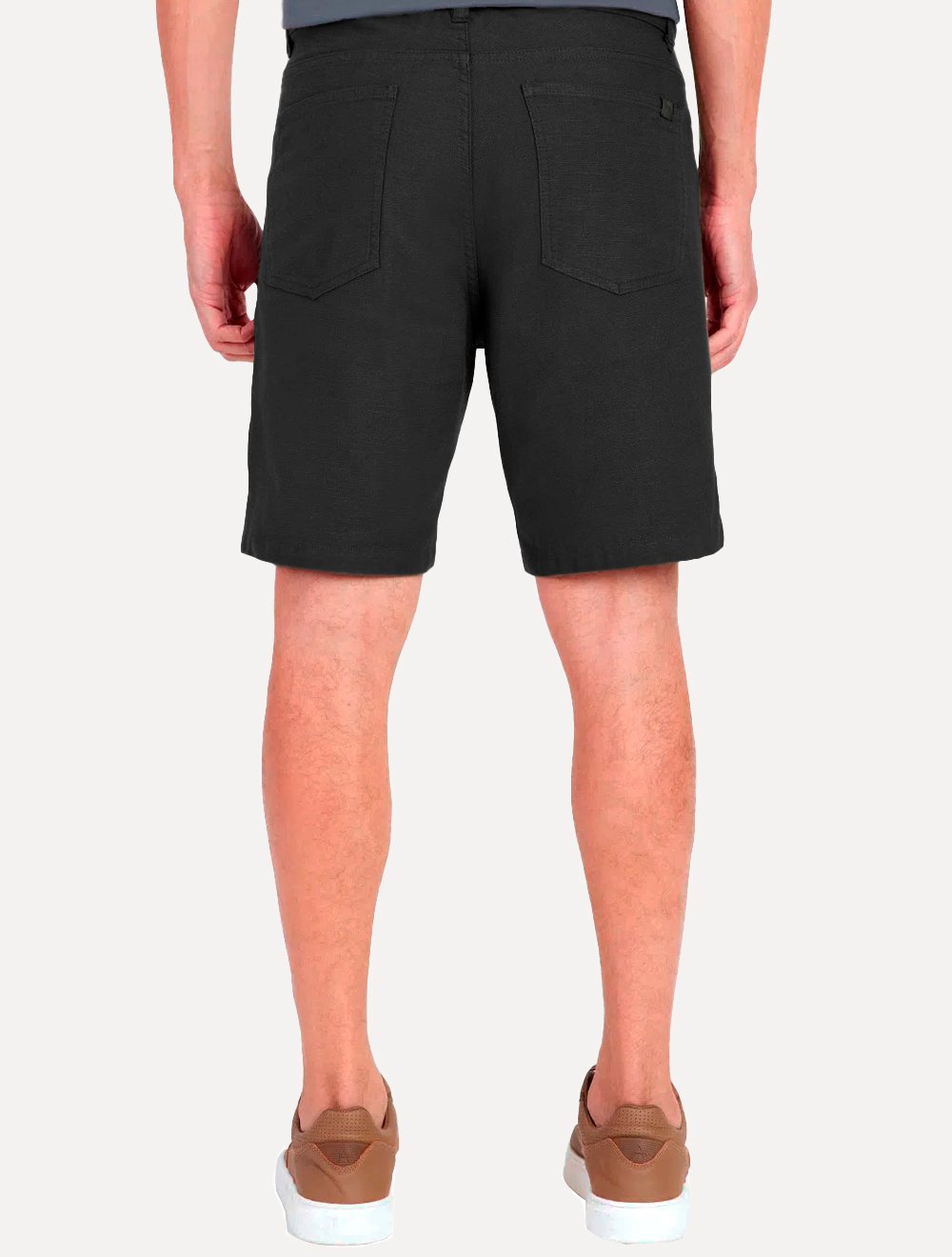 Bermuda Aramis Masculina Five Pockets Linen Like Preta