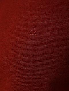 Camiseta Calvin Klein Manga Curta Masculina Mono Logo Gola Dupla Bordô