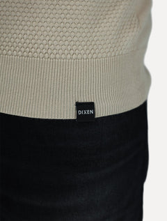 Suéter Dixen Masculina Tricot Manga Longa Frente Texturizada Areia