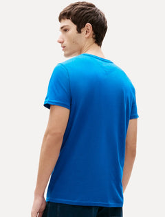 Camiseta Tommy Jeans Masculina Regular Jersey C-Neck Flag Azul