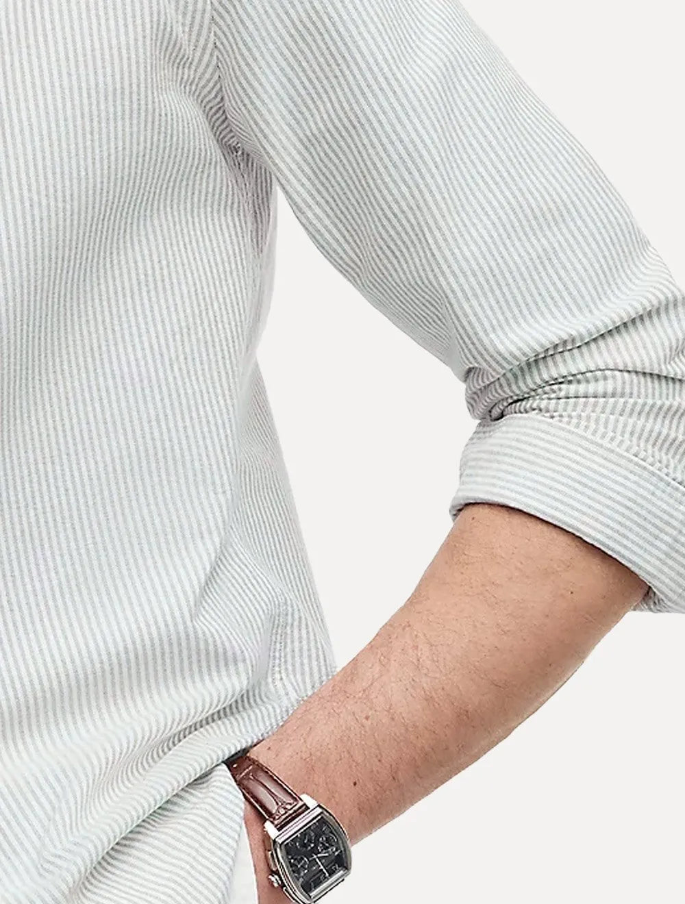 Camisa Tommy Hilfiger Masculina Regular Oxford Stripe Heritage Verde