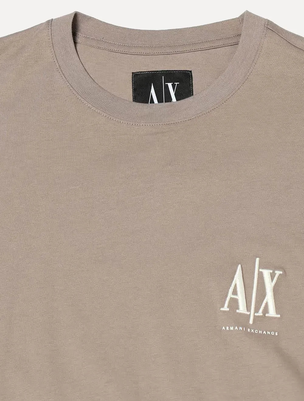 Camiseta Armani Exchange Masculina Embroidery AX Light Logo Caqui