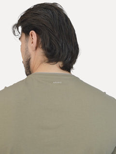 Camiseta Aramis Masculina White Friso Gola Cáqui