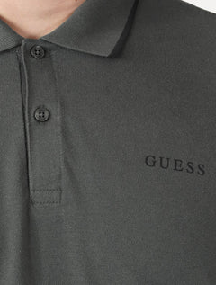 Polo Guess Masculina Piquet Silk Linear Dark Friso Chumbo