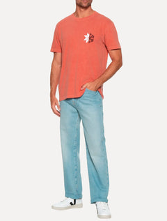 Camiseta Osklen Masculina Slim Rough Snow Icon Laranja