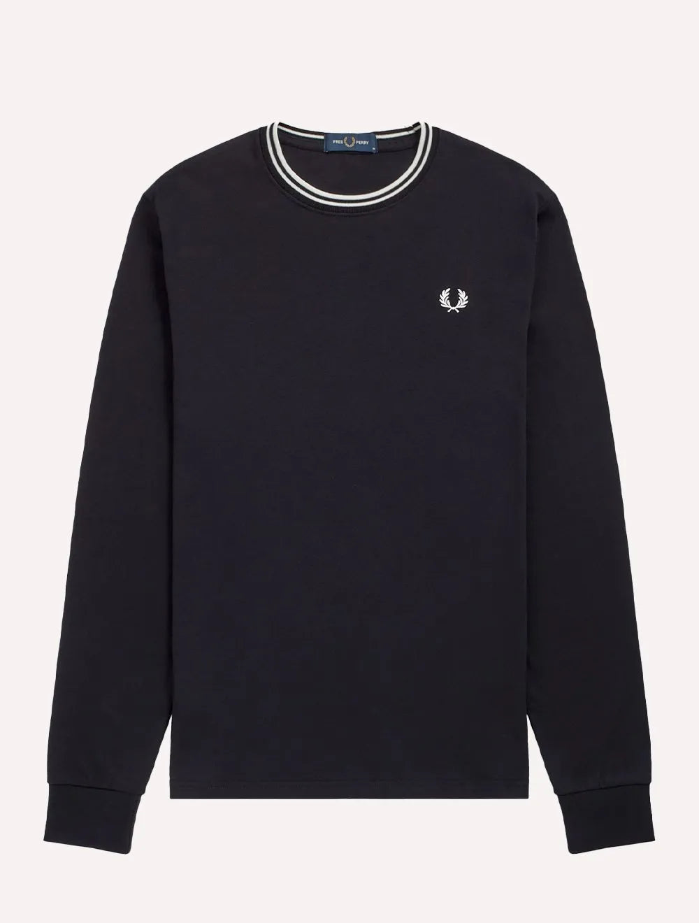 Camiseta Fred Perry Masculina Regular Manga Longa Twin Tipped Preta