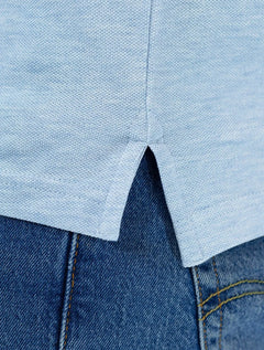 Polo Tommy Hilfiger Masculina Slim Piquet 1985 Azul Claro Mescla