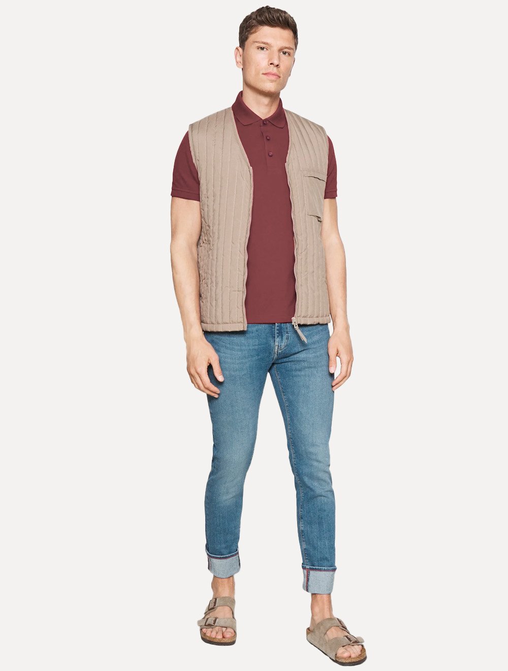 Polo Tommy Hilfiger Masculina Piquet Regular Placket Vermelho Escuro