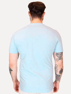 Camiseta Aramis Masculina Basic Lisa Mono Icon Azul Claro