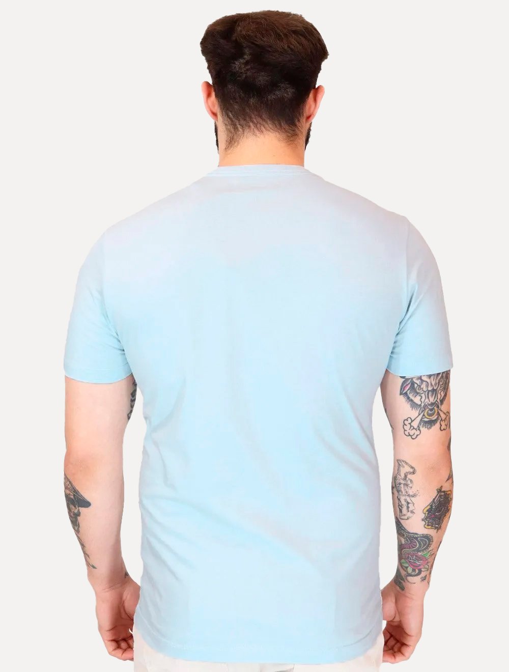 Camiseta Aramis Masculina Basic Lisa Mono Icon Azul Claro