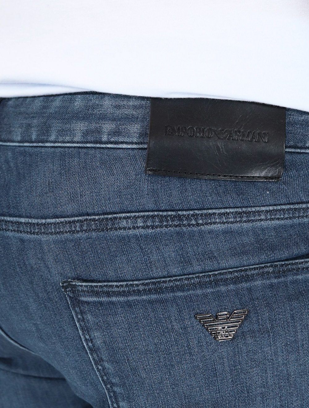 Calça Jeans Empório Armani Masculina J06 Slim Fit 5 Pockets Azul Índigo