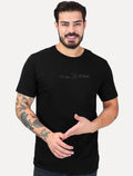 Camiseta John John Masculina Regular Fit Basic Logo Flat Preta