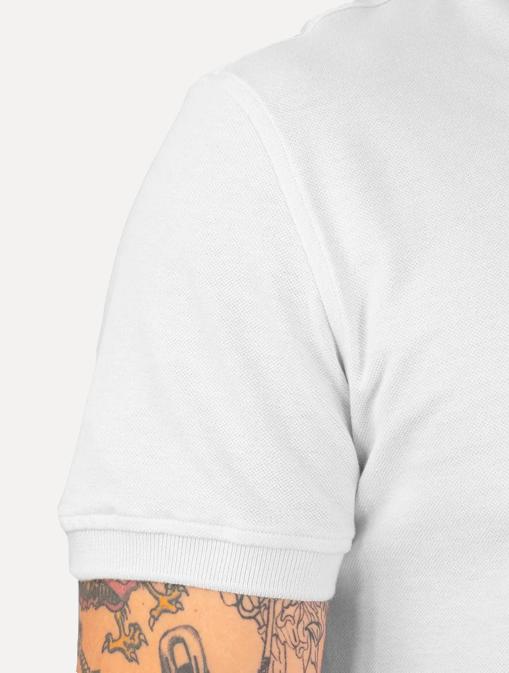 Polo Dudalina Masculina Essentials Extra Cotton Grey Icon Branca