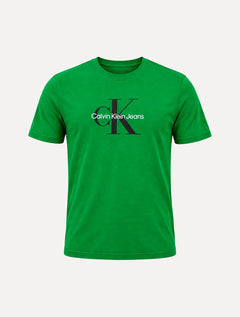 Camiseta Calvin Klein Jeans Masculina New Re Issue Frontal Logo Verde