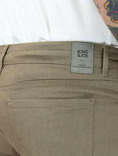 Bermuda King & Joe Masculina Slim Sarja 2X1 Five Pockets Cáqui