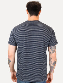Camiseta Reserva Masculina Regular Blue Listrado Azul Marinho