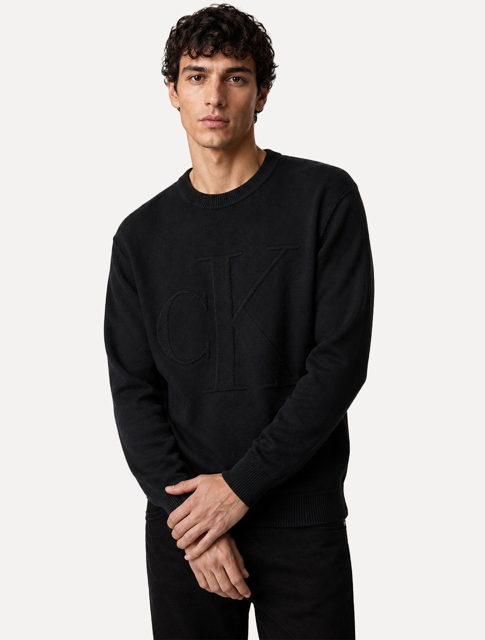 Suéter Calvin Klein Jeans Masculino Cotton Tricot Maxi CK Preto