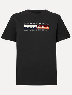 Camiseta Tommy Hilfiger Masculina Colour Block Graphic Preta