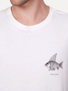 Camiseta John John Masculina Regular Fin Fish Off-White