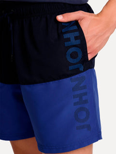 Short John John Masculino  Regular Fit Bicolor Navy Blue Azul Escuro