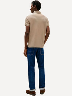 Polo Tommy Hilfiger Masculina Regular Piquet 1985 Marrom Claro