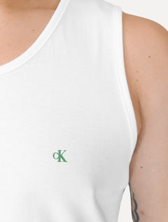 Regata Calvin Klein Jeans Masculina Chest CK Logo Branco