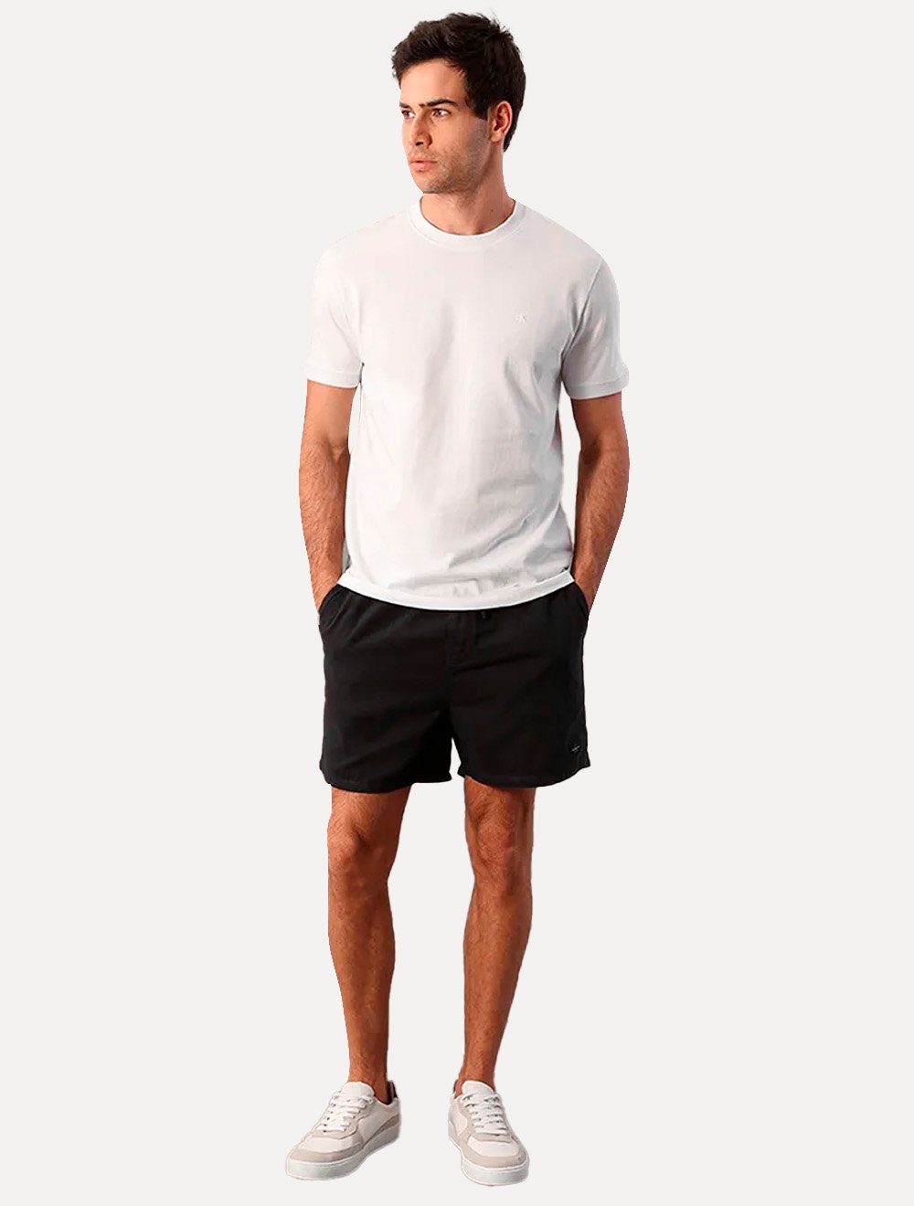 Camiseta Calvin Klein Jeans Masculina Malhão CK Logo Branca