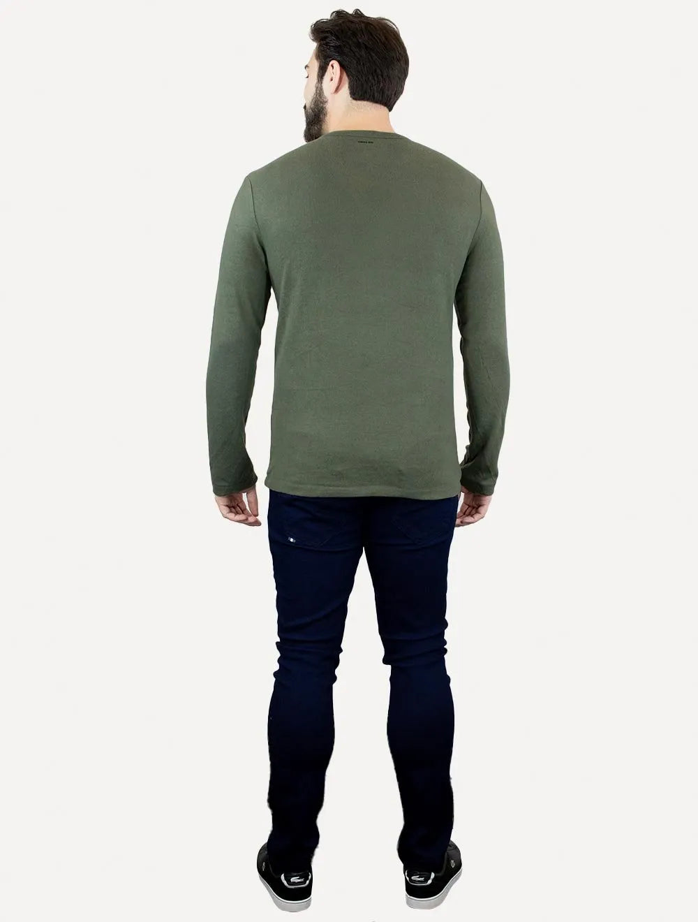 Camiseta Osklen Masculina Manga Longa Touch Verde Escuro