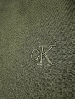 Moletom Calvin Klein Jeans Masculino Hoodie CK Bordado Verde Militar