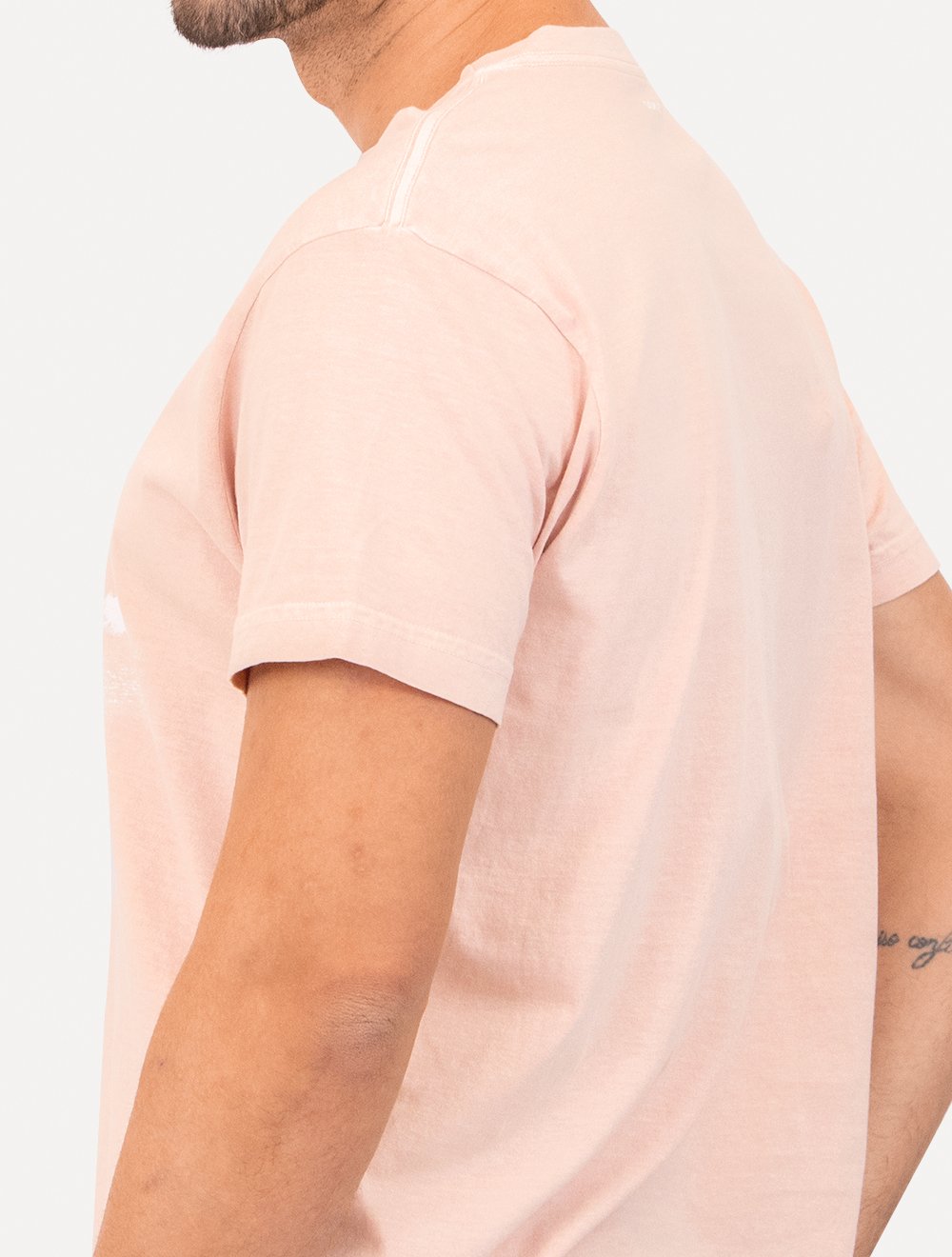 Camiseta Osklen Masculina Regular Stone Rio Postcard Rosa Claro