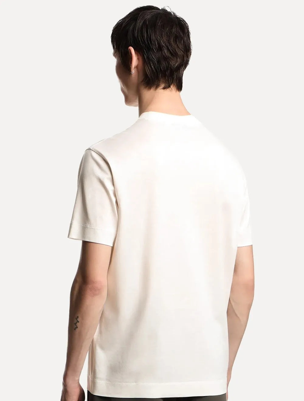 Camiseta Empório Armani Masculina Jersey Logo Chest Off-White