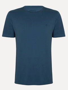 Camiseta Individual Masculina Slim Pima Soft Touch Logo Azul