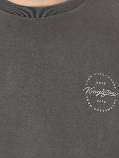 Camiseta King & Joe Masculina Signature Circle Estonada Light Peito Cinza