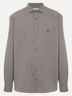 Camisa Dudalina Masculina Comfort Superfine Cotton Milano Marrom Escuro