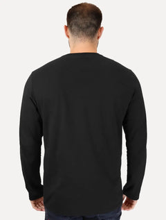 Camiseta John John Masculina Manga Longa Floco JJ Logo Preta