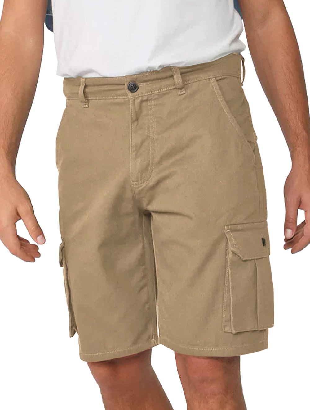 Bermuda Lacoste Masculina Sarja Cargo Pockets Caqui