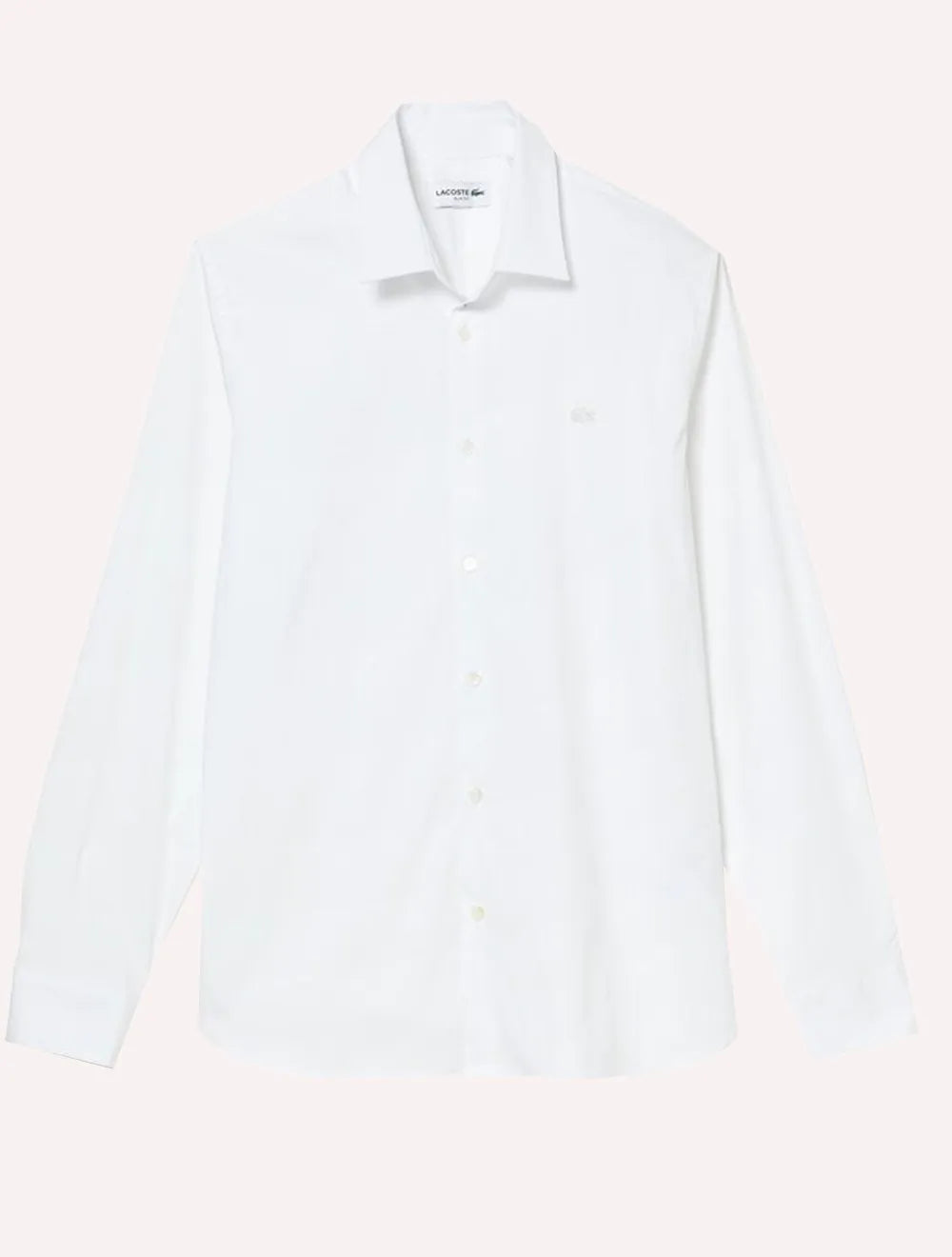 Camisa Lacoste Masculina Slim Fit Popeline Stretch Mono Branca